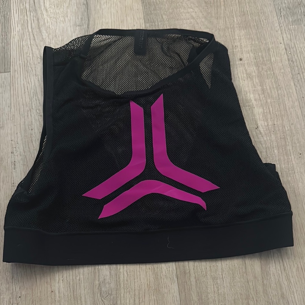 ULTRACOR Black and Pink Mesh Sports Bra Size XS NWOT